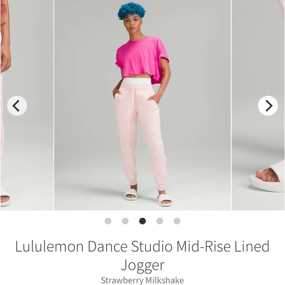 🆕 STRAWBERRY MILKSHAKE!! - NWT lululemon dance studio MR jogger *LINED size 6 - Picture 1 of 16